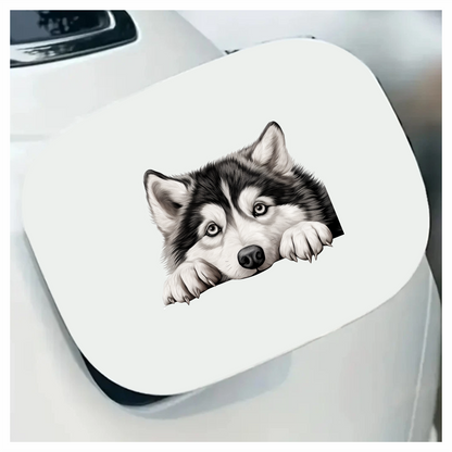 Black White Husky Dog Paws Vinyl Sticker Decal