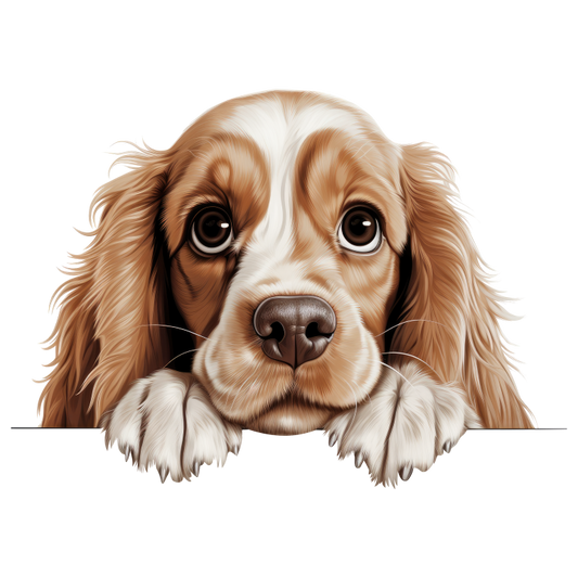 Brown Dog Cocker Spaniel Face Vinyl Sticker Decal