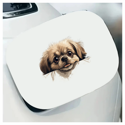 Brown Puppy Dog Pekingese Face Vinyl Sticker Decal