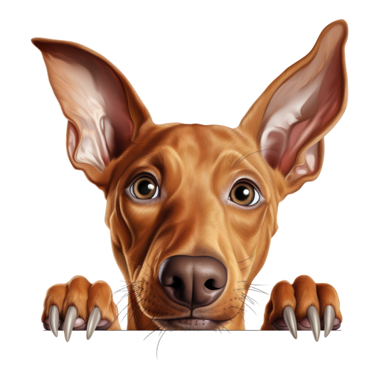 Brown Dog Large Ears Pointy Nails Vinyl Sticker Decal