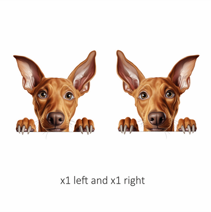 Brown Dog Large Ears Pointy Nails Vinyl Sticker Decal