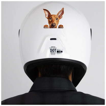 Brown Dog Large Ears Pointy Nails Vinyl Sticker Decal