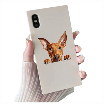 Brown Dog Large Ears Pointy Nails Vinyl Sticker Decal