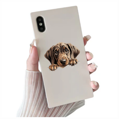 Brown Puppy Dog Dachshund Cute Vinyl Sticker Decal