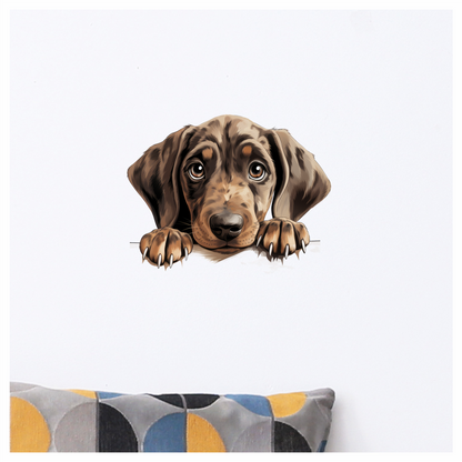 Brown Puppy Dog Dachshund Cute Vinyl Sticker Decal