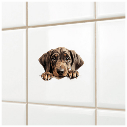 Brown Puppy Dog Dachshund Cute Vinyl Sticker Decal