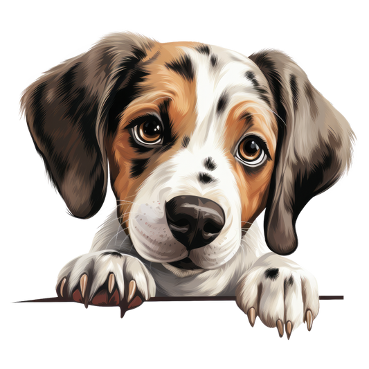 Brown White Puppy Beagle Cute Vinyl Sticker Decal
