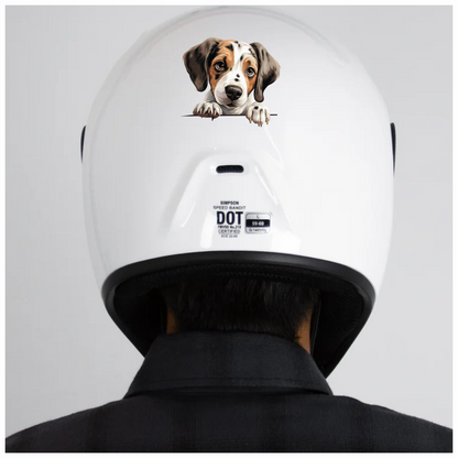 Brown White Puppy Beagle Cute Vinyl Sticker Decal