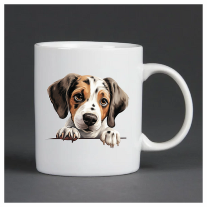 Brown White Puppy Beagle Cute Vinyl Sticker Decal
