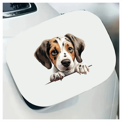 Brown White Puppy Beagle Cute Vinyl Sticker Decal