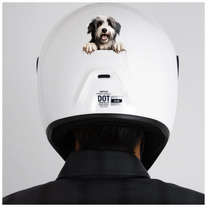 Black White Dog Bearded Collie Vinyl Sticker Decal