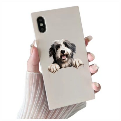 Black White Dog Bearded Collie Vinyl Sticker Decal