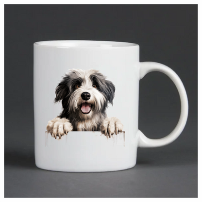 Black White Dog Bearded Collie Vinyl Sticker Decal