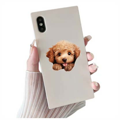 Brown Puppy Dog Poodle Cute Vinyl Sticker Decal