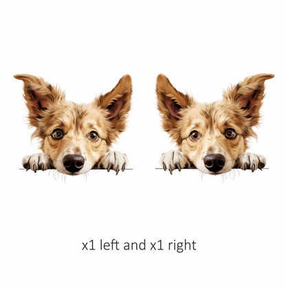 Brown Dog Fluffy Ears Cute Vinyl Sticker Decal