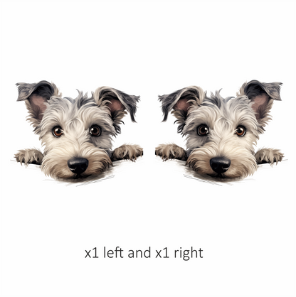 Gray Dog Terrier Face Close Vinyl Sticker Decal