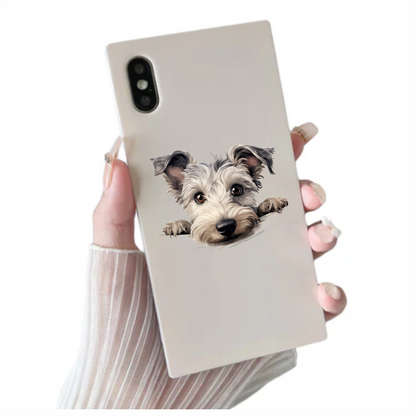 Gray Dog Terrier Face Close Vinyl Sticker Decal