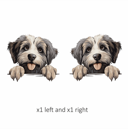 Black White Dog Terrier Tongue Vinyl Sticker Decal