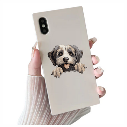 Black White Dog Terrier Tongue Vinyl Sticker Decal