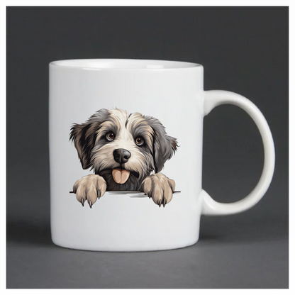 Black White Dog Terrier Tongue Vinyl Sticker Decal
