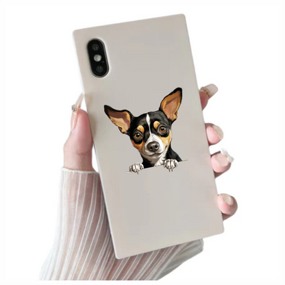 Black White Brown Chihuahua Dog Portrait Vinyl Sticker Decal