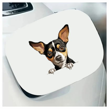 Black White Brown Chihuahua Dog Portrait Vinyl Sticker Decal