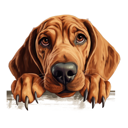 Brown Dog Hound Sad Eyes Vinyl Sticker Decal