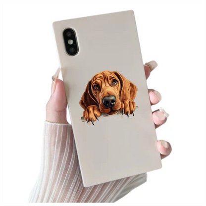 Brown Dog Hound Sad Eyes Vinyl Sticker Decal