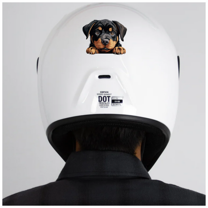 Black Puppy Rottweiler Cute Paws Vinyl Sticker Decal
