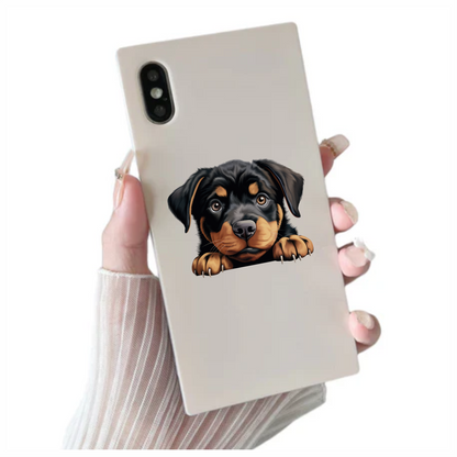 Black Puppy Rottweiler Cute Paws Vinyl Sticker Decal
