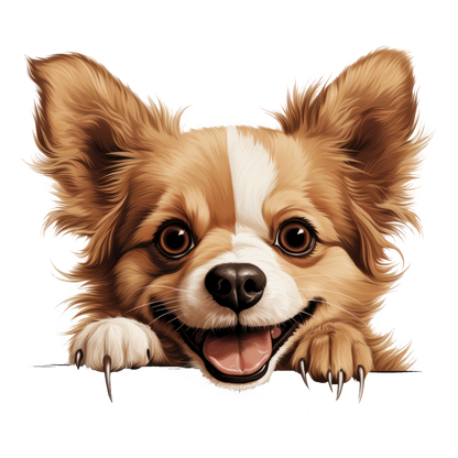 Brown Dog Chihuahua Happy Face Vinyl Sticker Decal