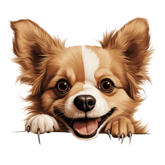 Brown Dog Chihuahua Happy Face Vinyl Sticker Decal