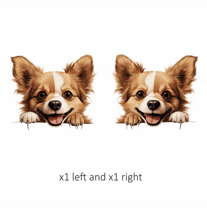 Brown Dog Chihuahua Happy Face Vinyl Sticker Decal