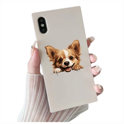 Brown Dog Chihuahua Happy Face Vinyl Sticker Decal