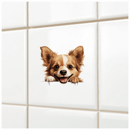 Brown Dog Chihuahua Happy Face Vinyl Sticker Decal