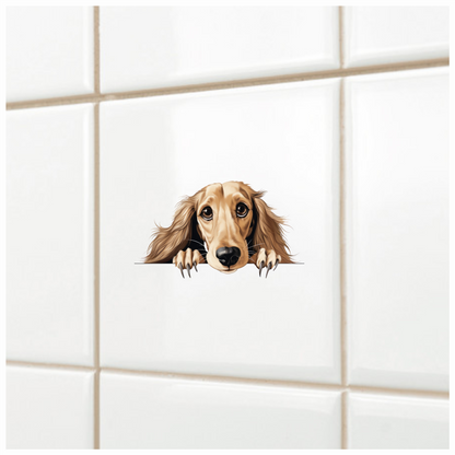 Golden Dog Dachshund Cute Face Vinyl Sticker Decal