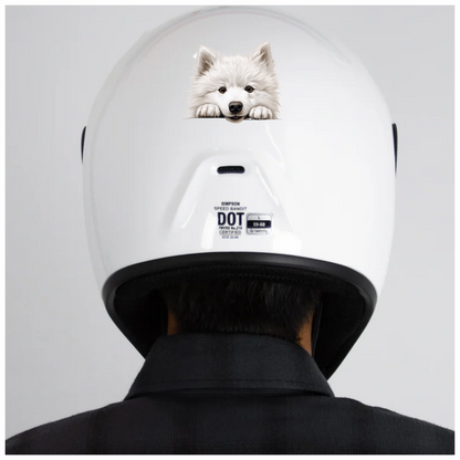 White Dog Samoyed Cute Face Vinyl Sticker Decal