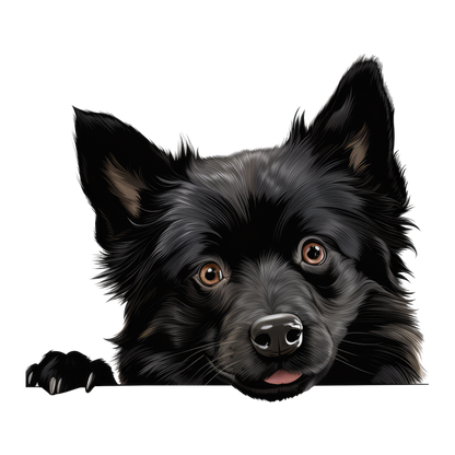 Black Dog Cute Face Cartoon Vinyl Sticker Decal
