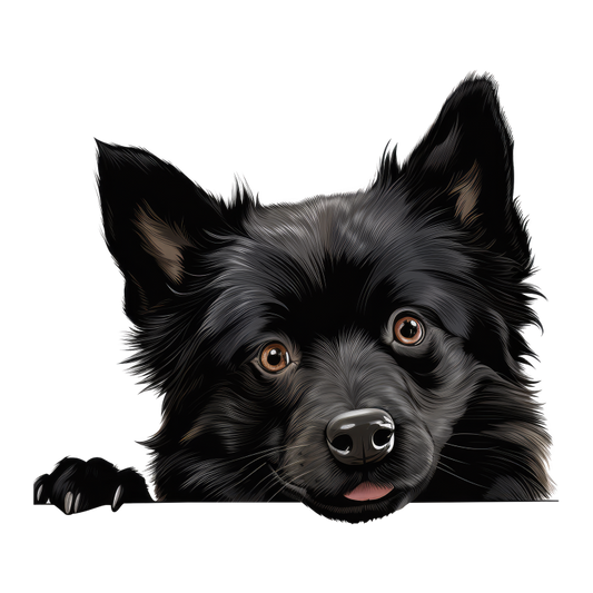 Black Dog Cute Face Cartoon Vinyl Sticker Decal