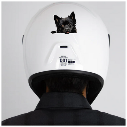 Black Dog Cute Face Cartoon Vinyl Sticker Decal