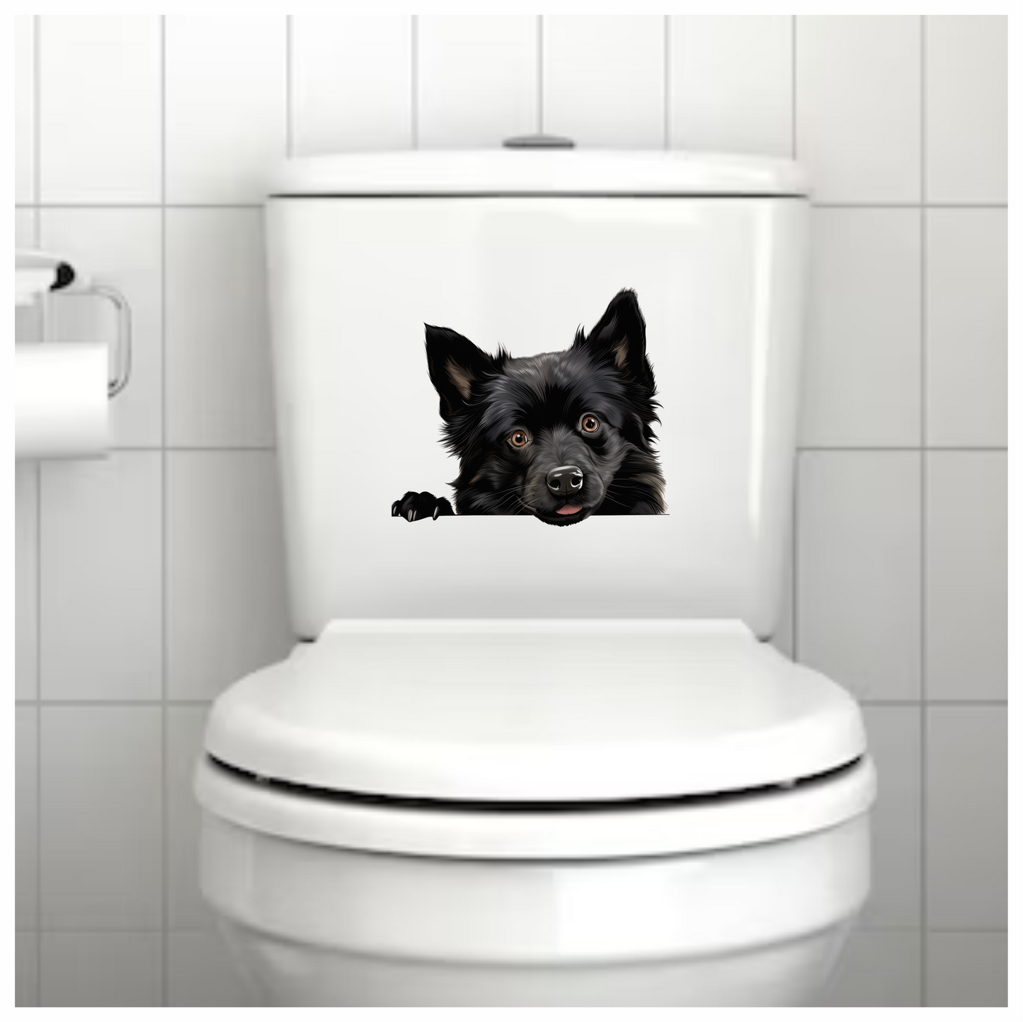 Black Dog Cute Face Cartoon Vinyl Sticker Decal