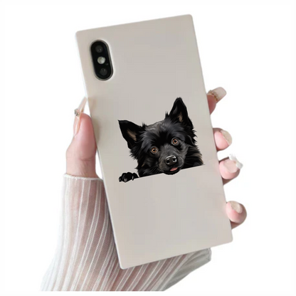 Black Dog Cute Face Cartoon Vinyl Sticker Decal