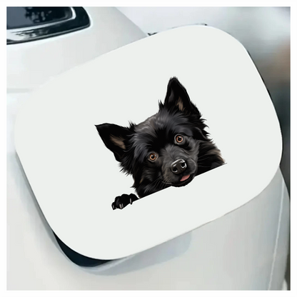Black Dog Cute Face Cartoon Vinyl Sticker Decal