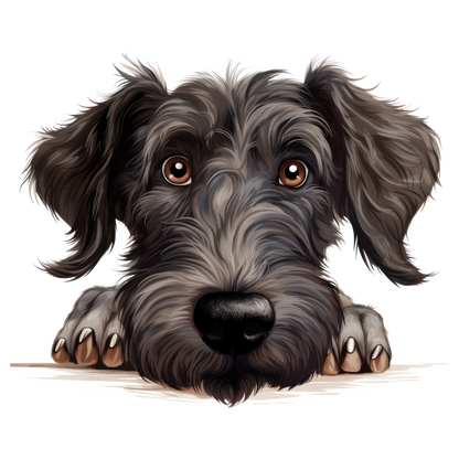 Black Dog Terrier Cartoon Face Vinyl Sticker Decal