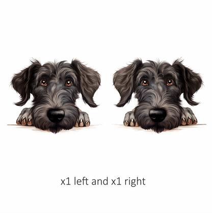 Black Dog Terrier Cartoon Face Vinyl Sticker Decal