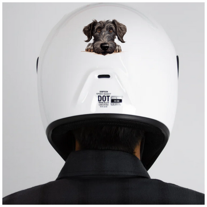 Black Dog Terrier Cartoon Face Vinyl Sticker Decal
