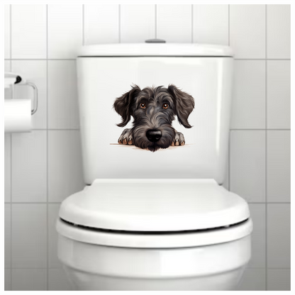 Black Dog Terrier Cartoon Face Vinyl Sticker Decal