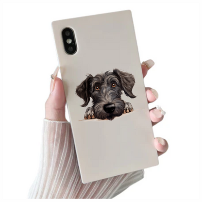 Black Dog Terrier Cartoon Face Vinyl Sticker Decal