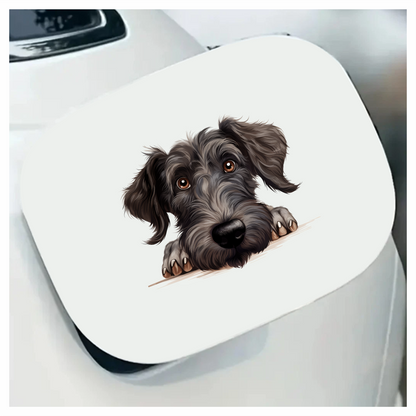 Black Dog Terrier Cartoon Face Vinyl Sticker Decal