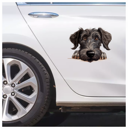 Black Dog Terrier Cartoon Face Vinyl Sticker Decal